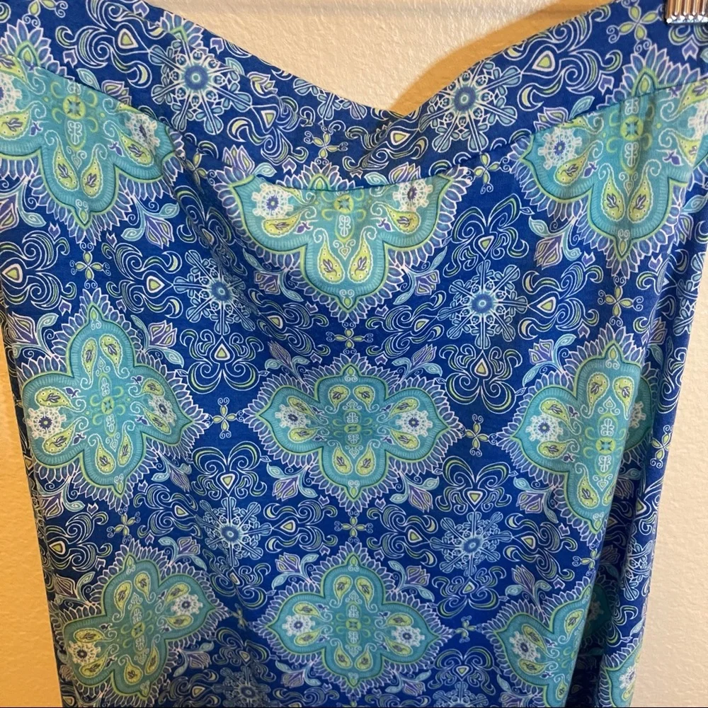 Mix & Co. Kaleidoscope Blues Maxi Skirt Medium